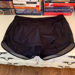 Lululemon Athletica Black Speed Up Shorts